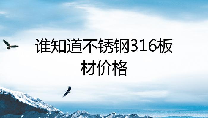 谁晓得不锈钢316板材代价？